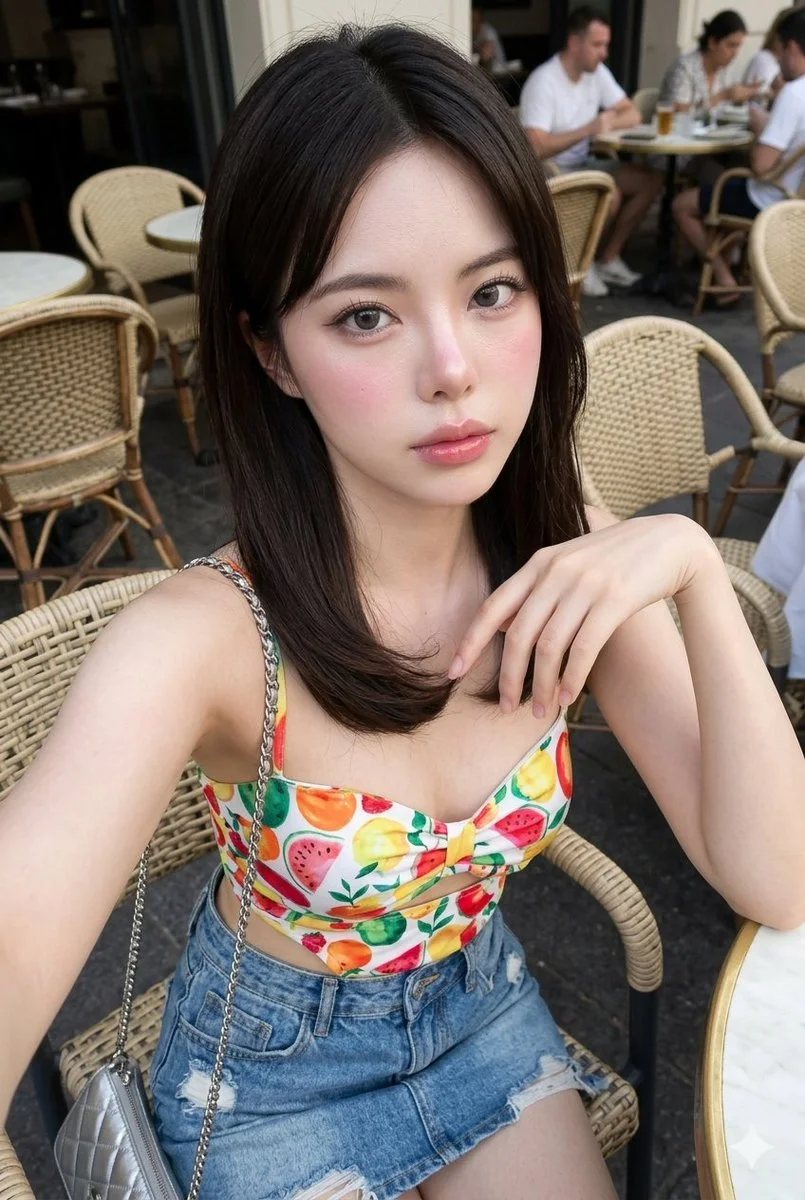 Fashion Meets Realism: A Lively Outdoor Portrait