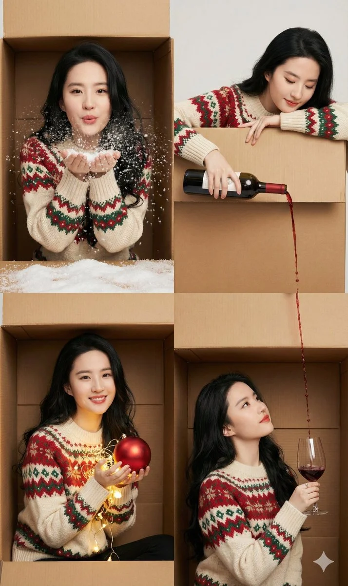 Festive Flow: A Christmas-Inspired Photo Collage