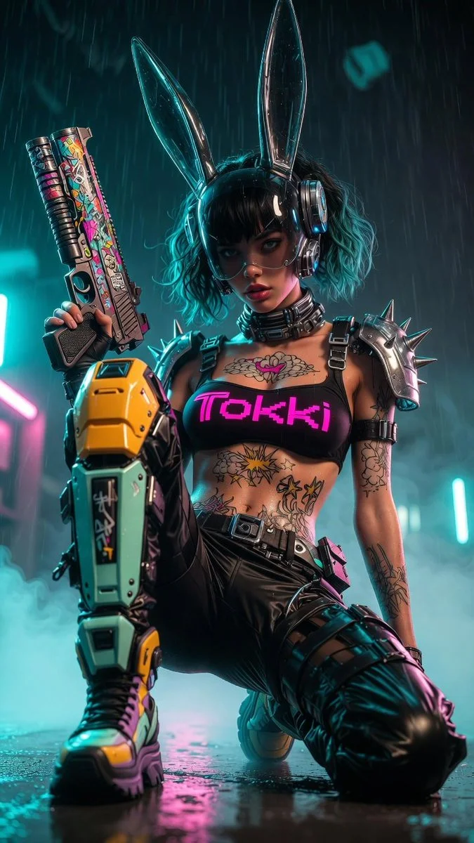 Fierce Night Stalker with Mechanical Bunny Mask