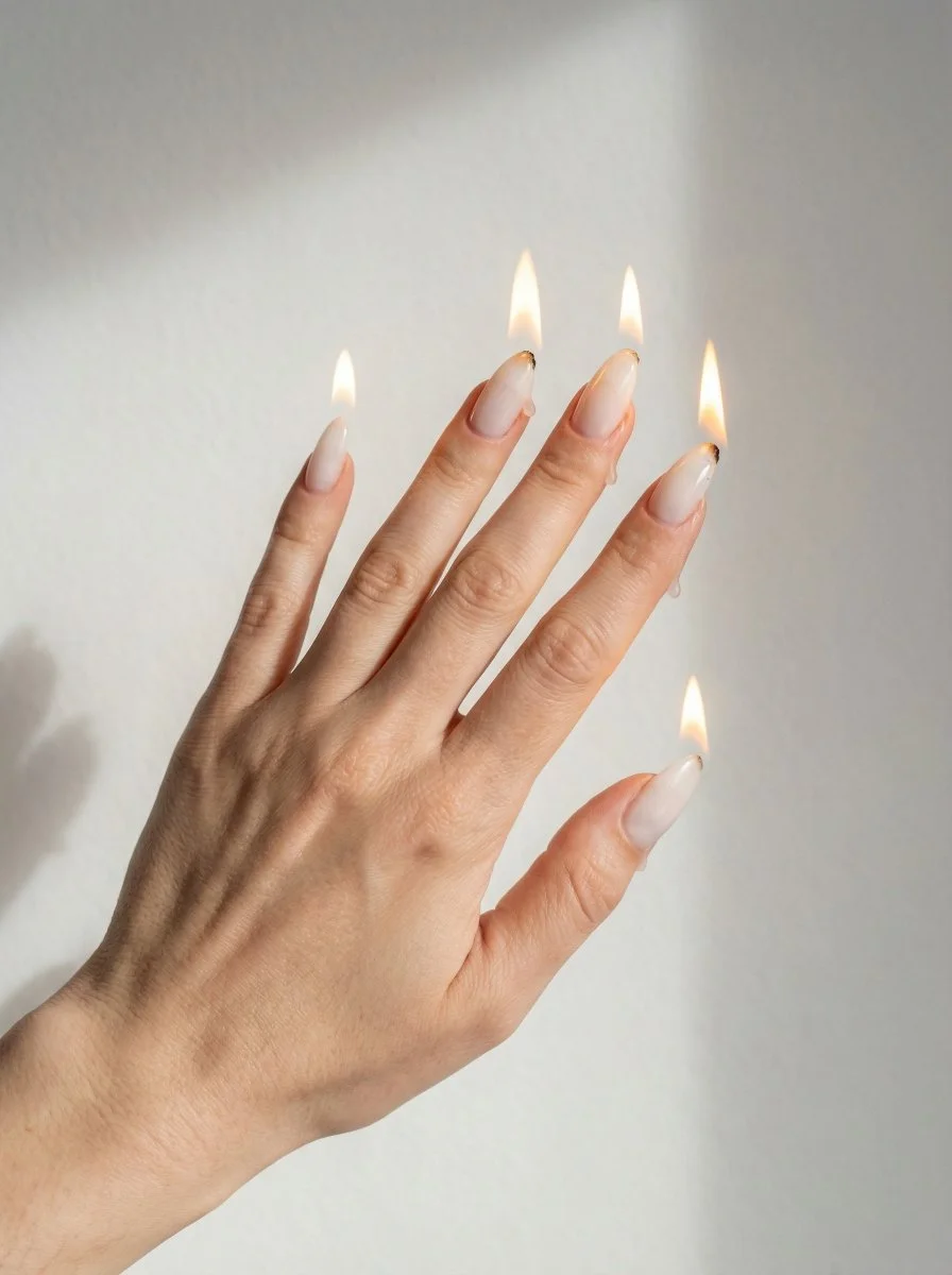 Fingers of Flame: A Surreal Hand Portrait