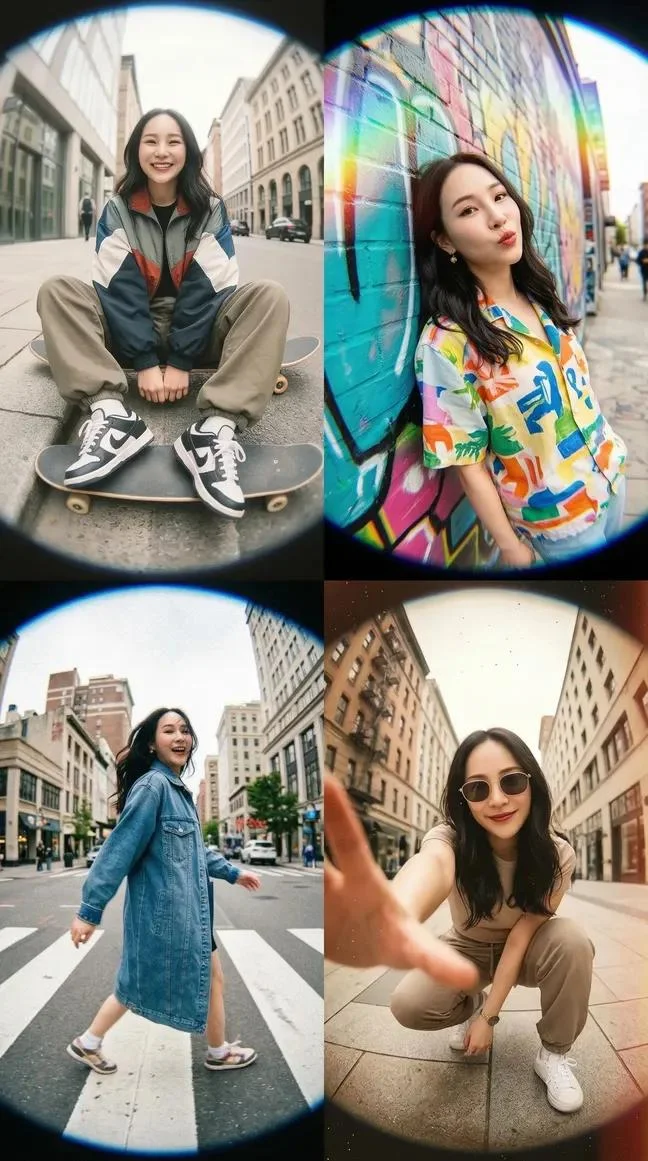 Fisheye Street Style in 4 Frames