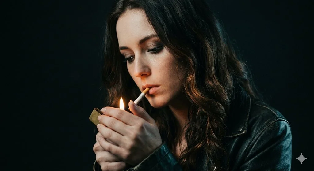 Flame-Kissed Portrait in Chiaroscuro