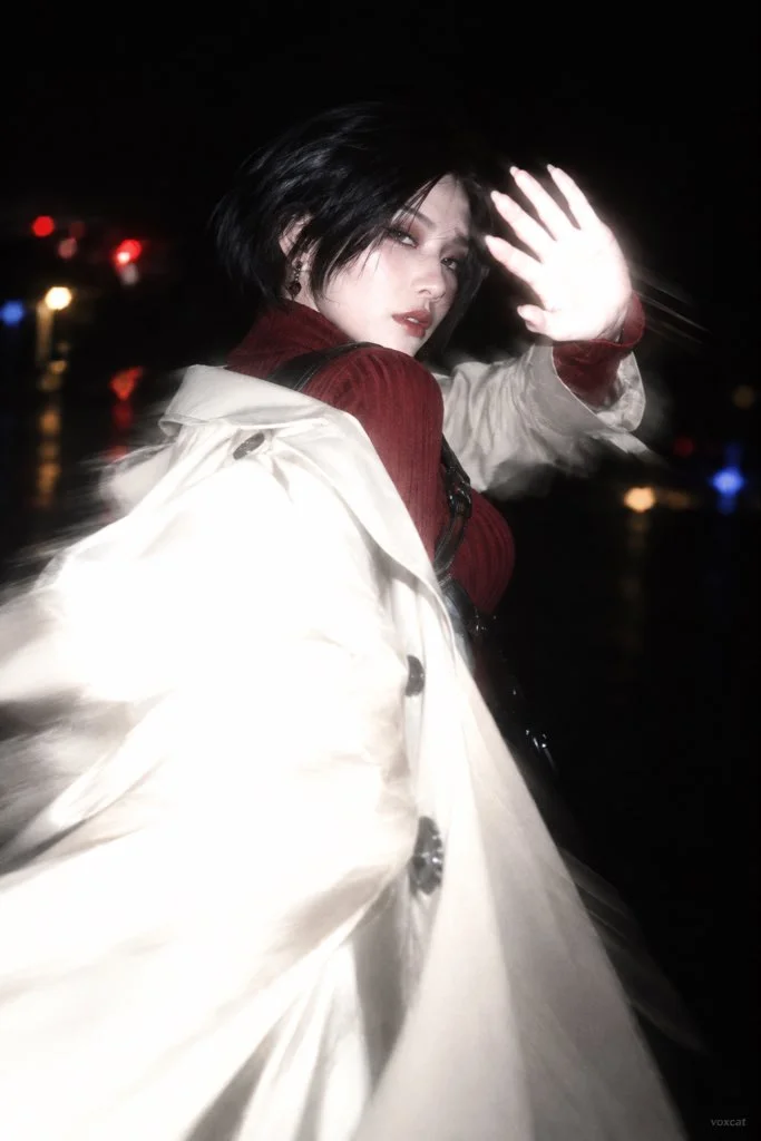 Flash-Frozen Night Portrait with Starry Bokeh and Motion Blur