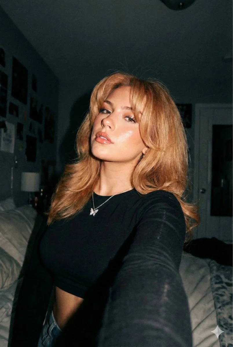 Flashy Glam: A Confident Gen Z Selfie