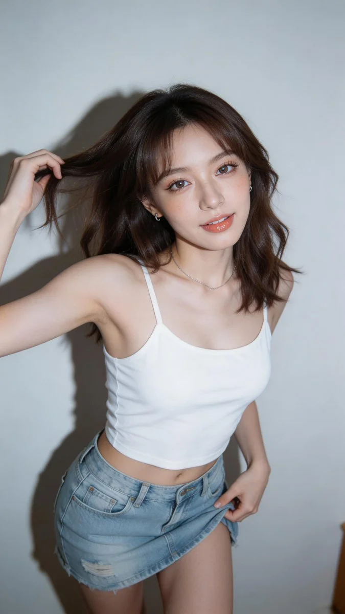 Flawless Idol Glow: Portrait Under Flash