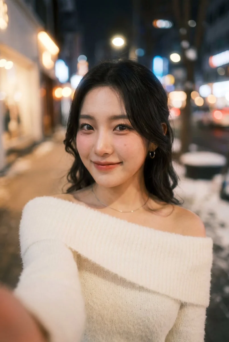 Flirty Night Lights: K-pop Idol Portrait