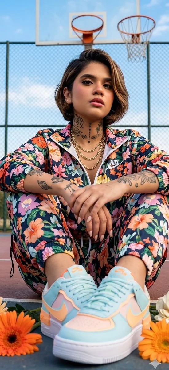 Floral Court Streetwear Portrait