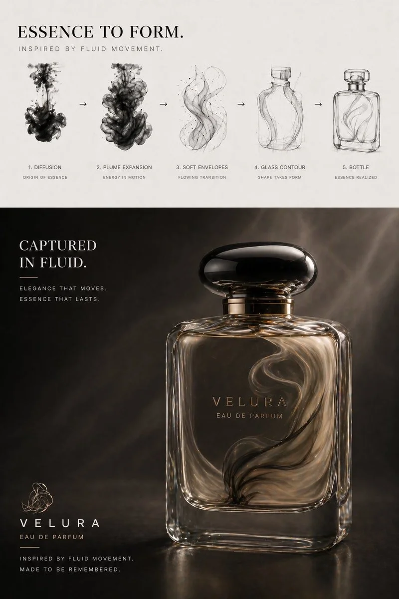 Fluid Evolution of a Luxury Perfume Bottle