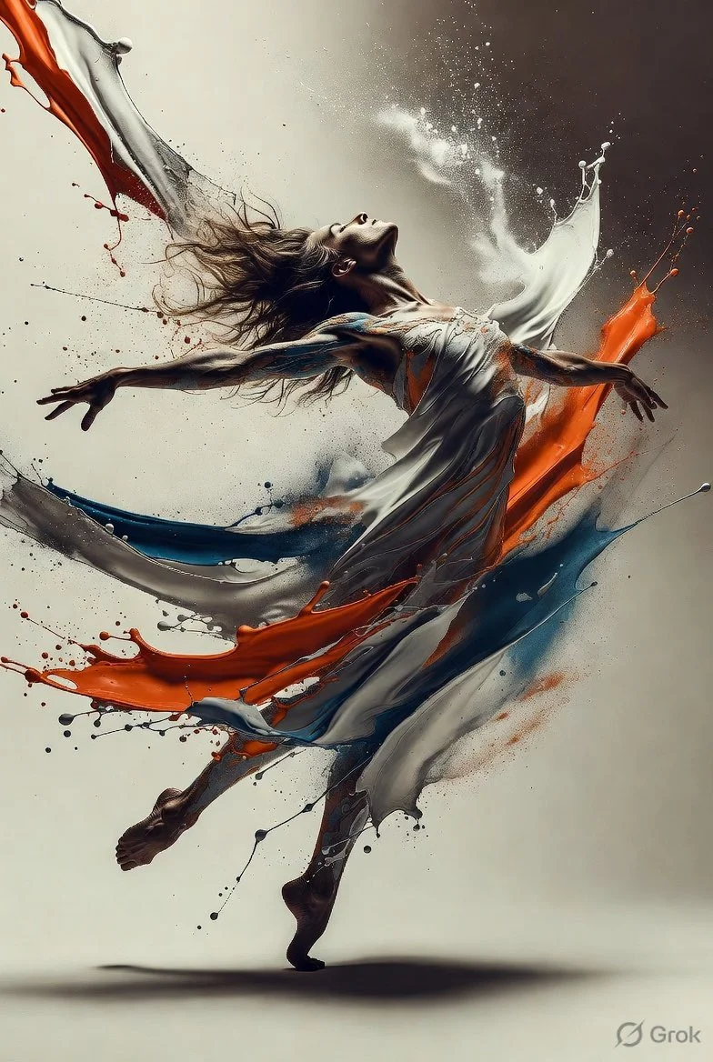 Fluid Motion: High-Speed Portrait of a Paint-Wrapped Dancer