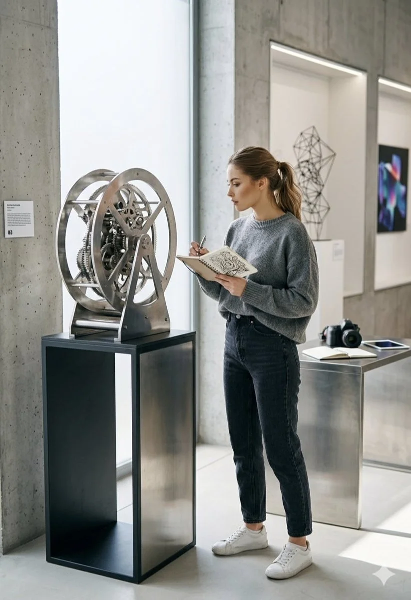 Focused Artist in a Modern Art Space