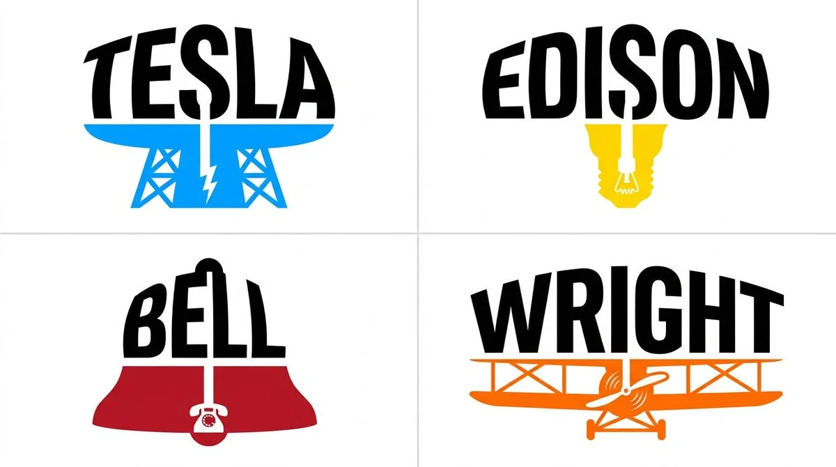 Four AI Models Race to Render Inventor Logos in 2x2 Grid