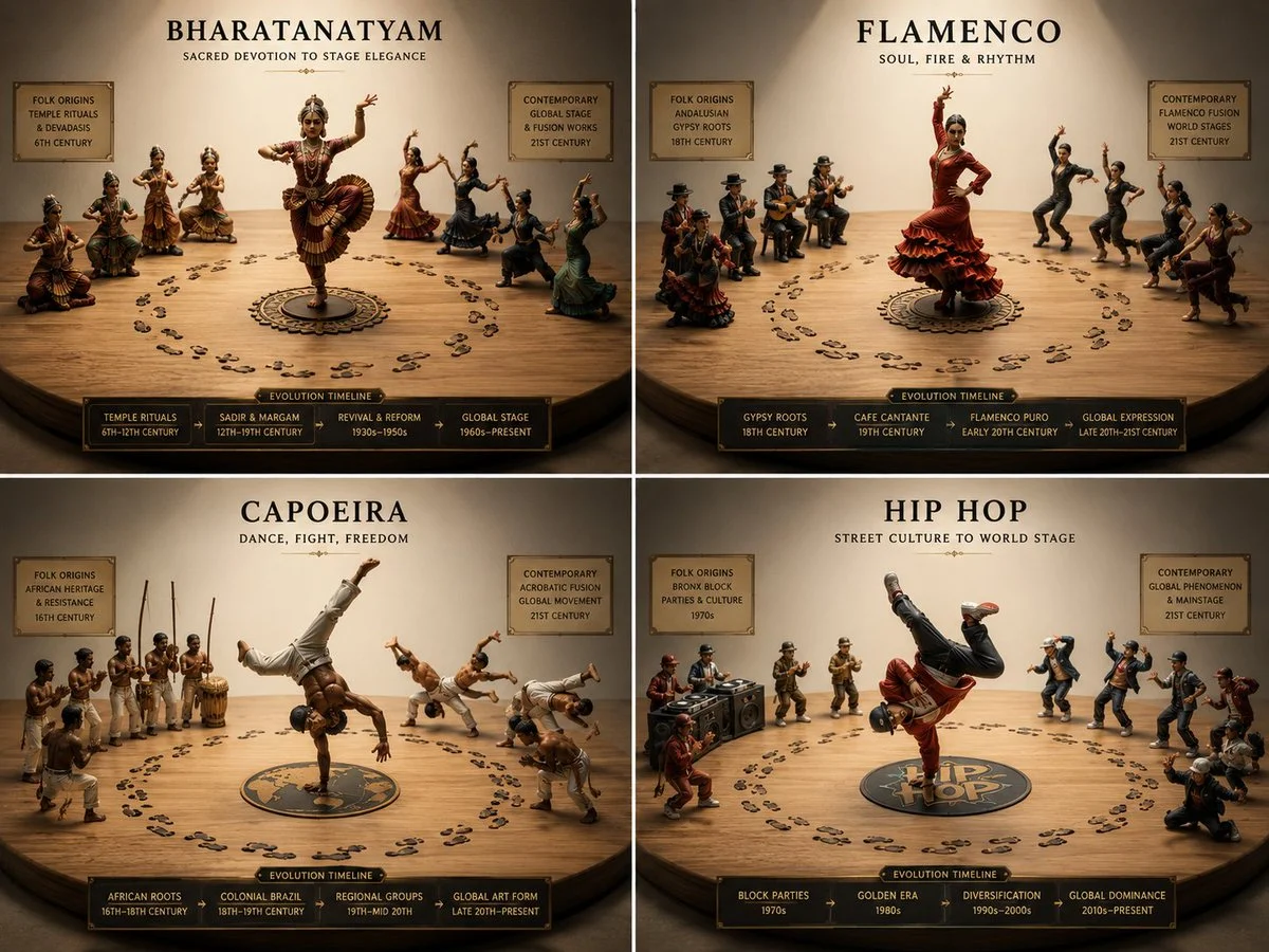 Four dance styles transform from folk roots to modern stages