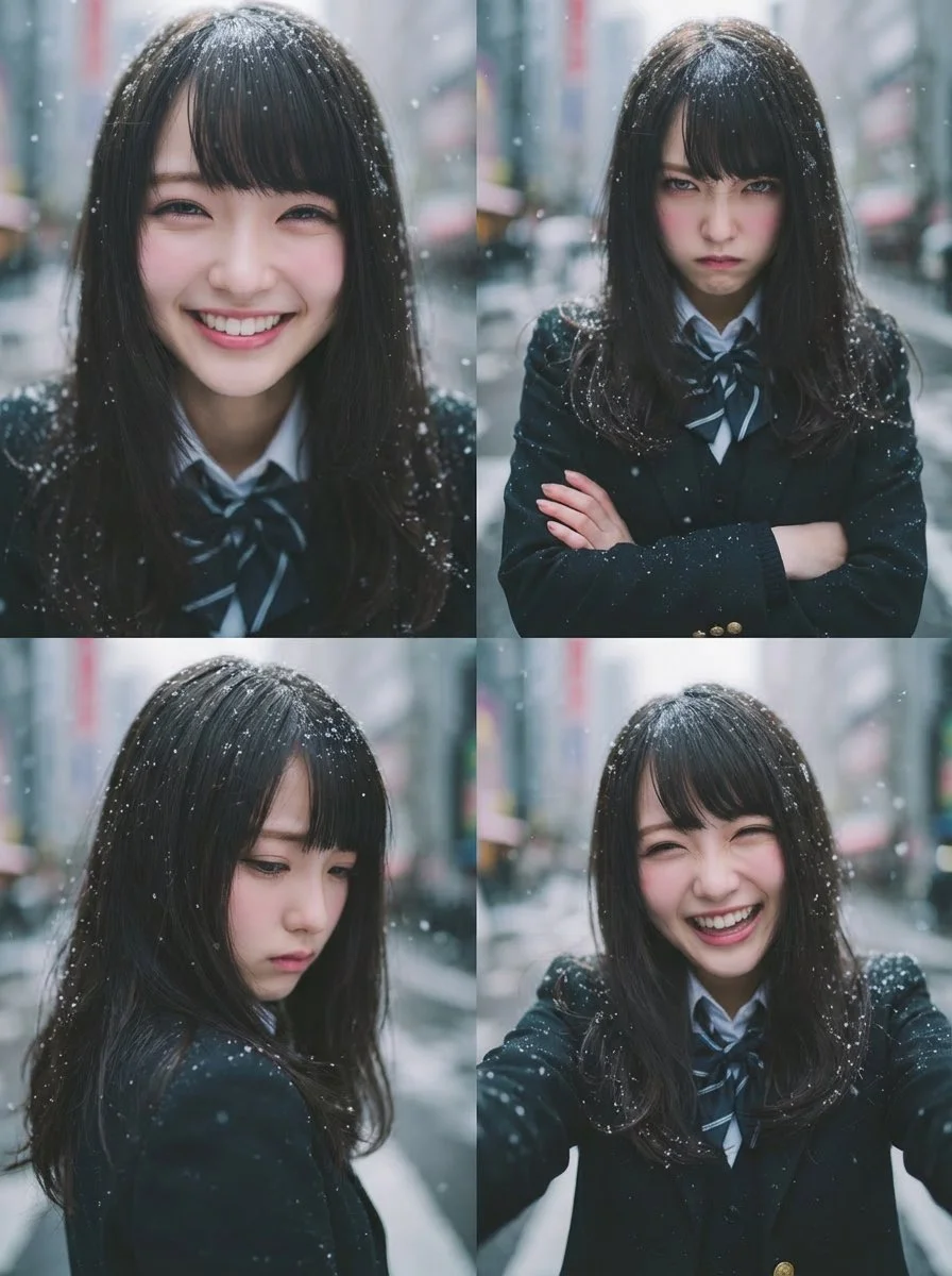 Four Faces of Emotion in a Single Frame