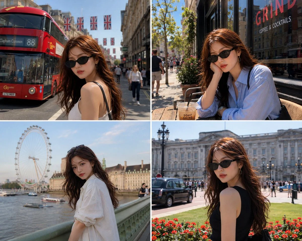 Four summer moments capture one woman's London travel story