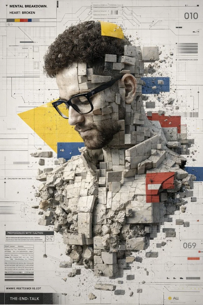 Fractured Beauty: A Decaying 3D Marble Portrait