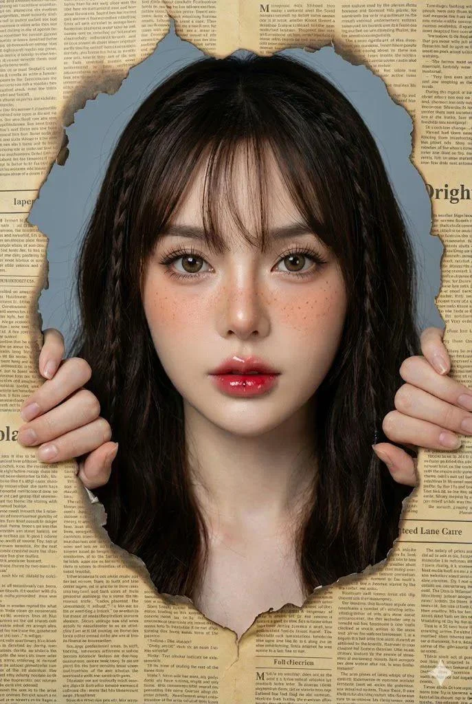 Fractured Beauty: A Portrait Beyond Paper