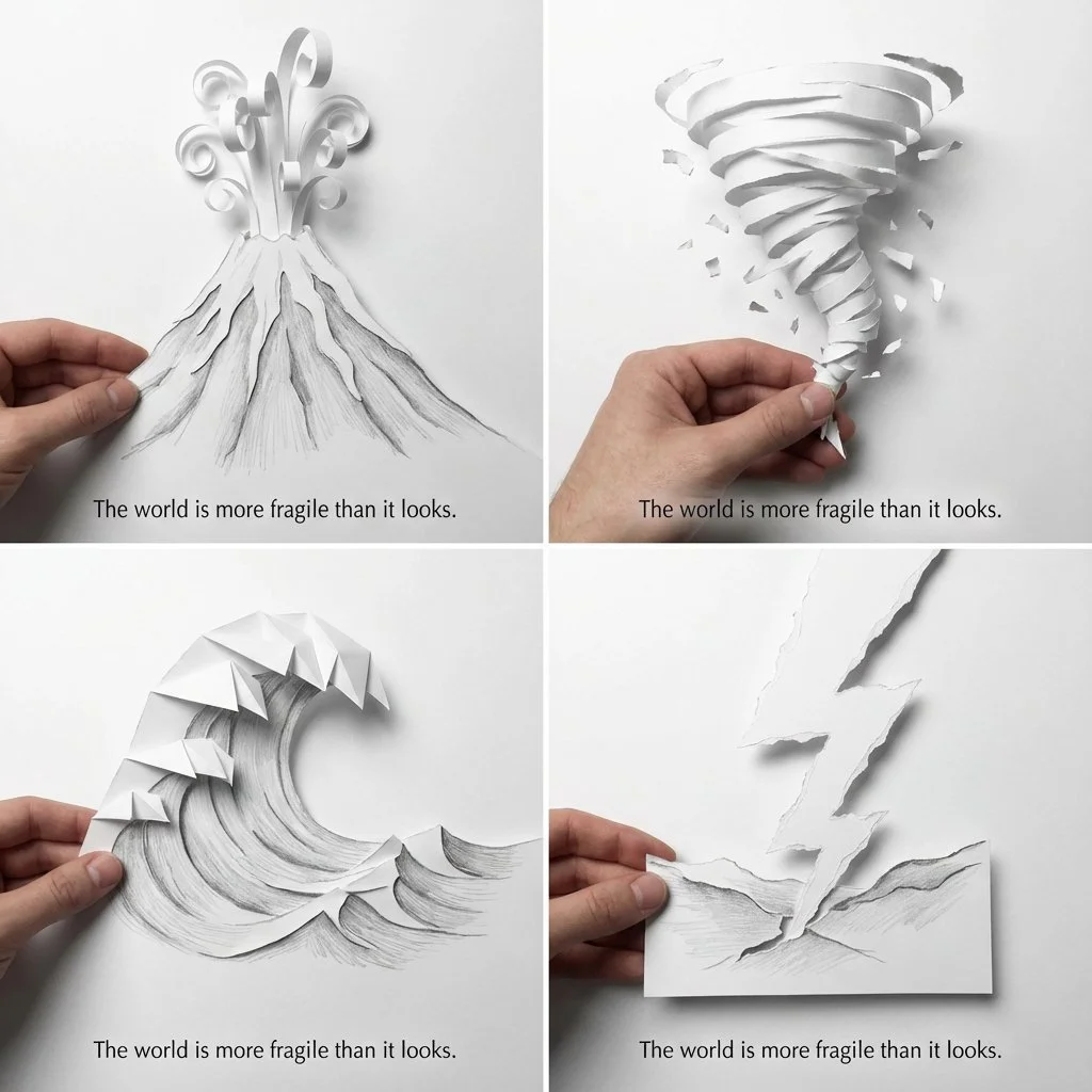 Fragile Fury: Paper Art Depictions of Nature’s Extreme Events