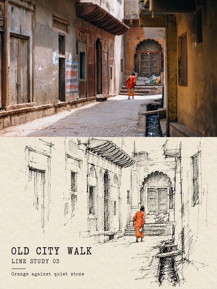 Fragmented Black Ink Revives Travel Photo as Paper Line Study