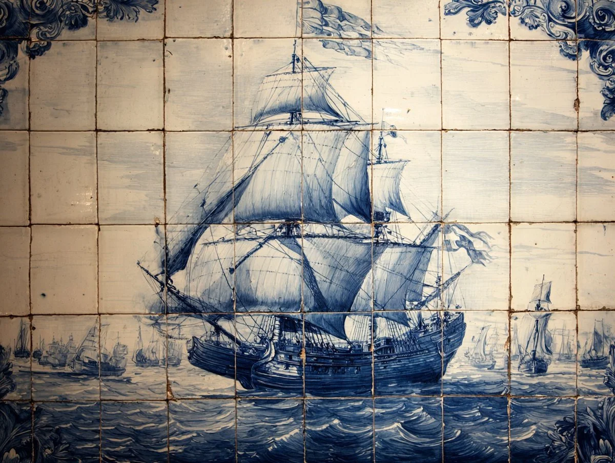 Fragmented Delft: Blue & White Tile Masterpiece