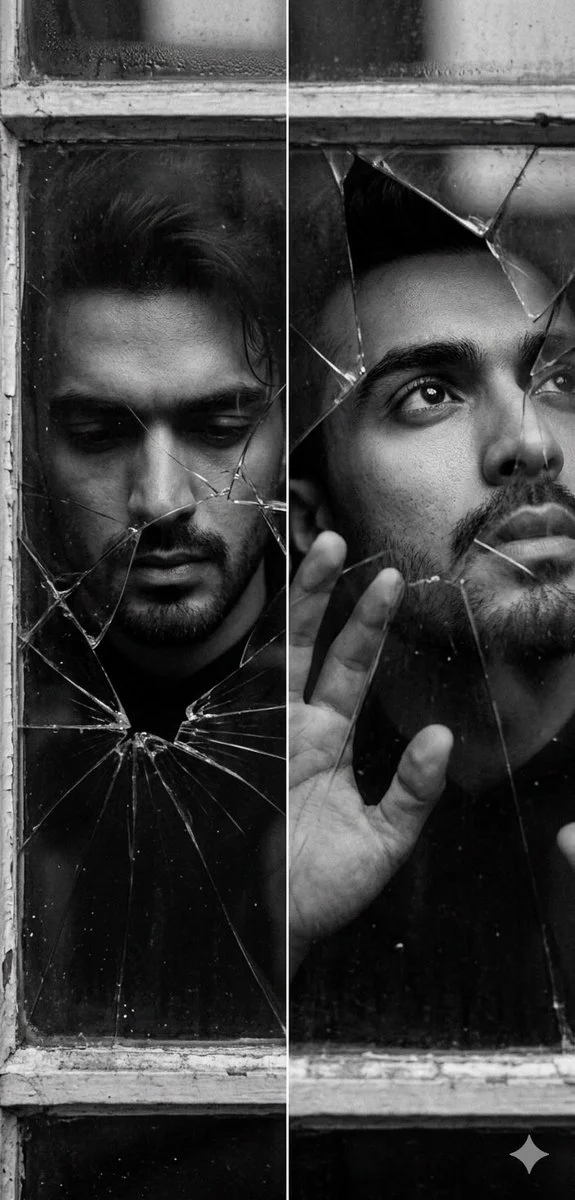 Fragmented Reflection: Introspection Through Shattered Glass