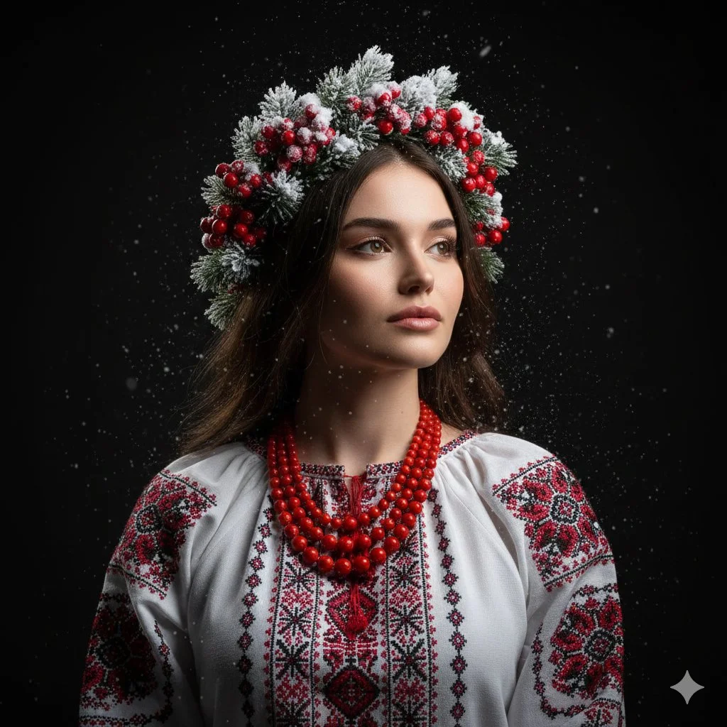 Frosted Elegance: A Portrait of Ukrainian Heritage