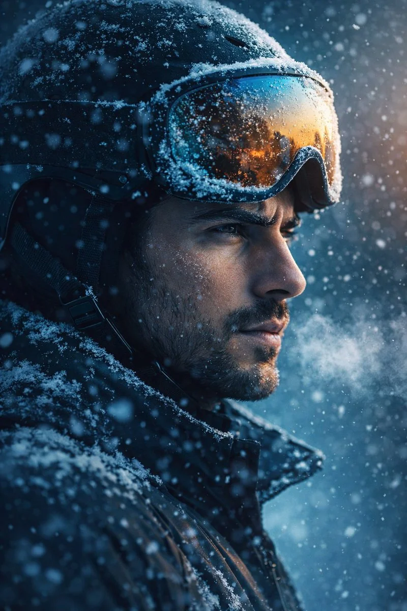 Frosted Focus: Cinematic Winter Athlete Portrait