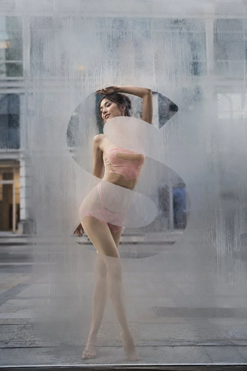 Frosted glass hides a model revealed only through a carved S
