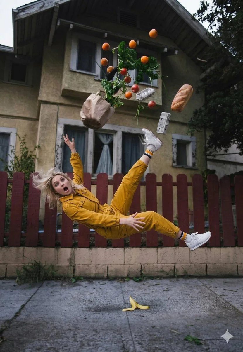 Frozen Chaos: The Precise Moment of an Unexpected Fall