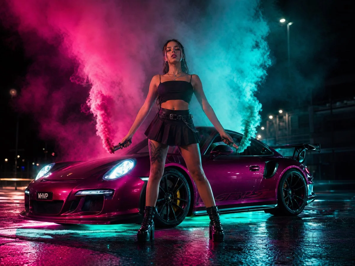 Fury in Motion: Street Racing at Night