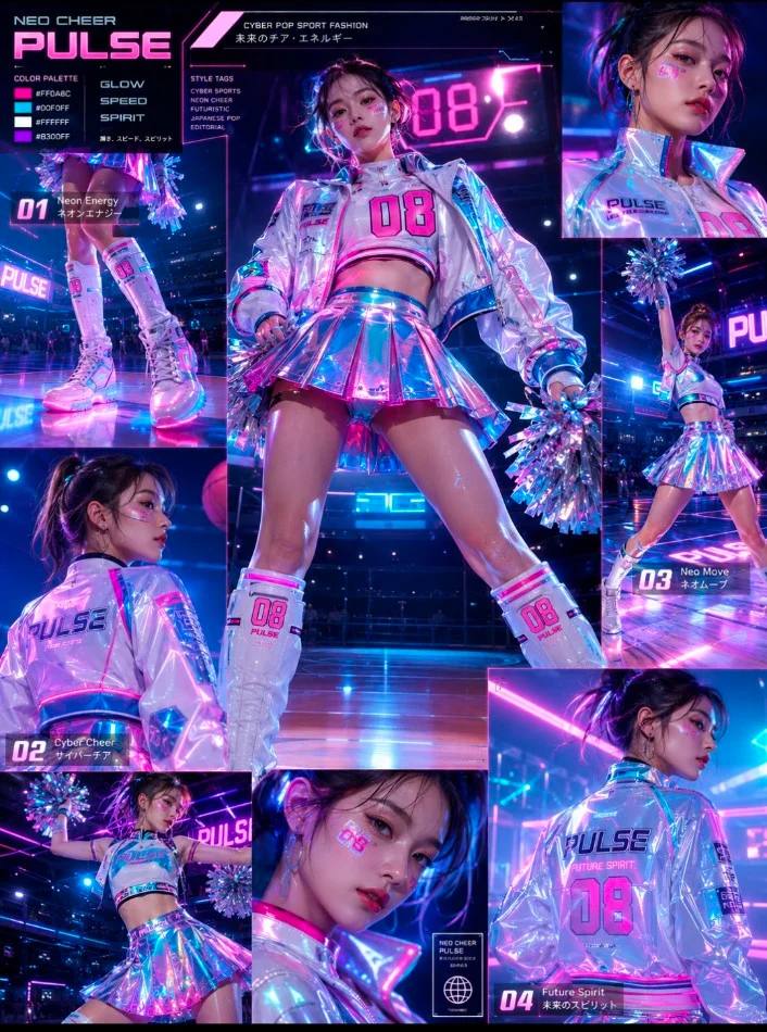 Futuristic Cheerleading Aesthetics: A Fashion Catalog Revolution
