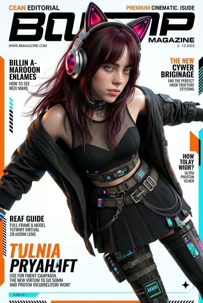 Futuristic Cyber-Glam Fashion Editorial in Vibrant Neon