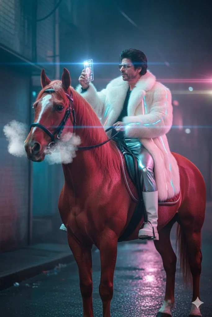 Futuristic Elegance in a Neon Alley