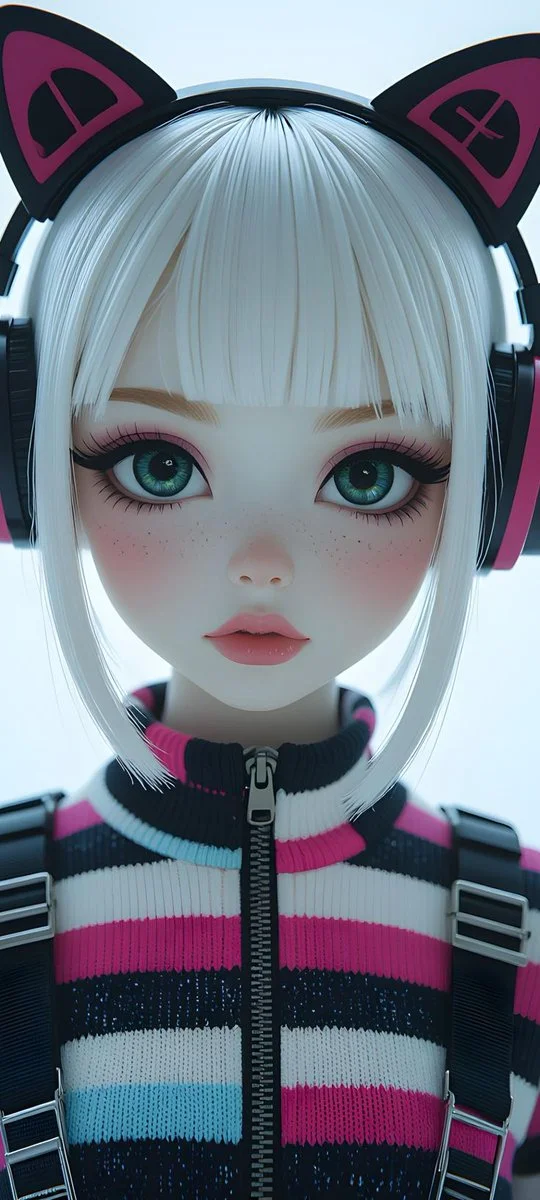 Futuristic Kawaii Cyberpunk Girl in 8K Hyper-Realistic Detail