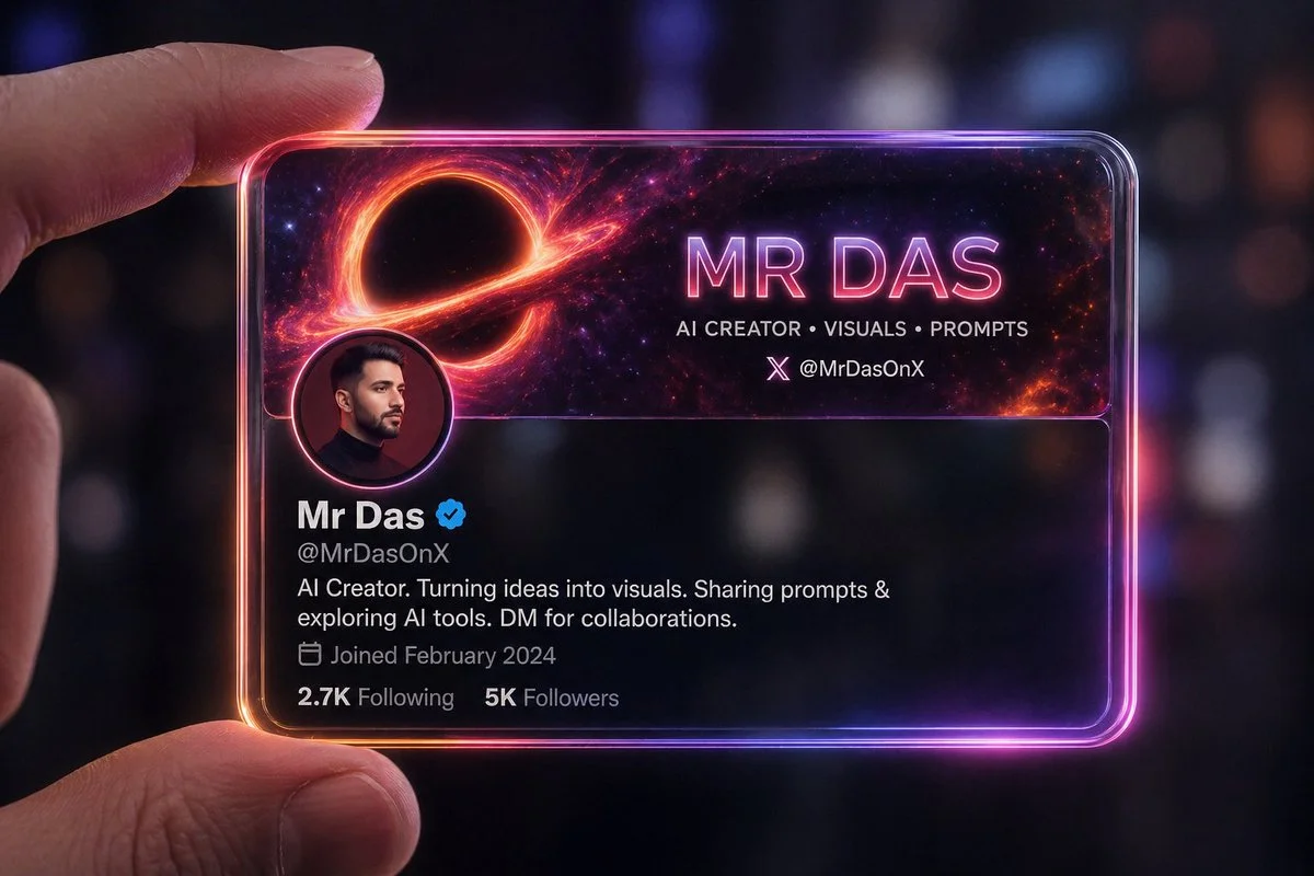 Futuristic Twitter Profile in Transparent Elegance