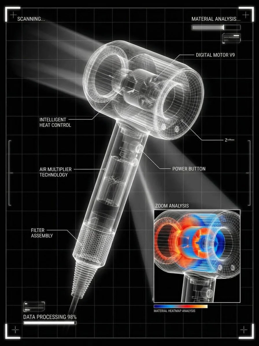Futuristic X-Ray Visualization of Gemini Nano Banana Pro in Ultra-Clean Interface
