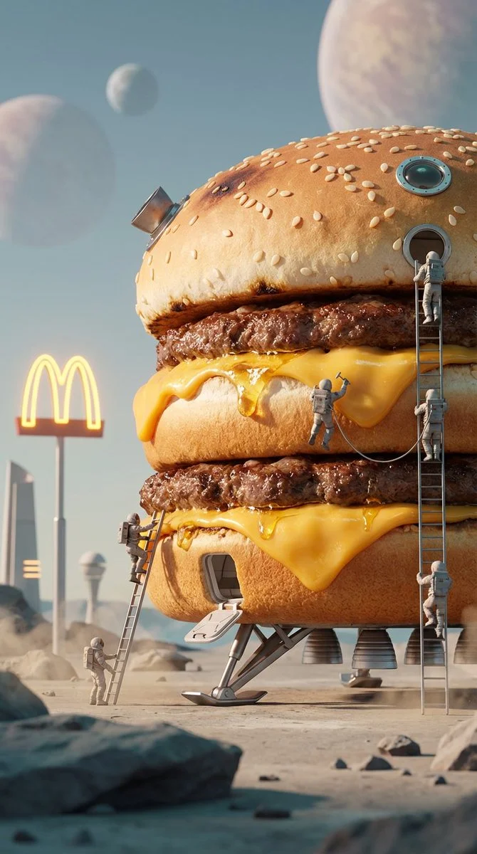 Galactic Gourmet: The Cosmic Hamburger Spaceship