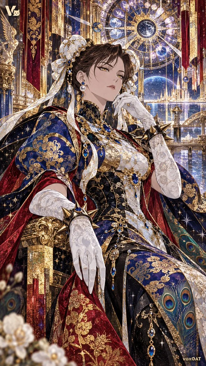 Gankutsuou noble poster with fixed decorative textures and fluffy hair
