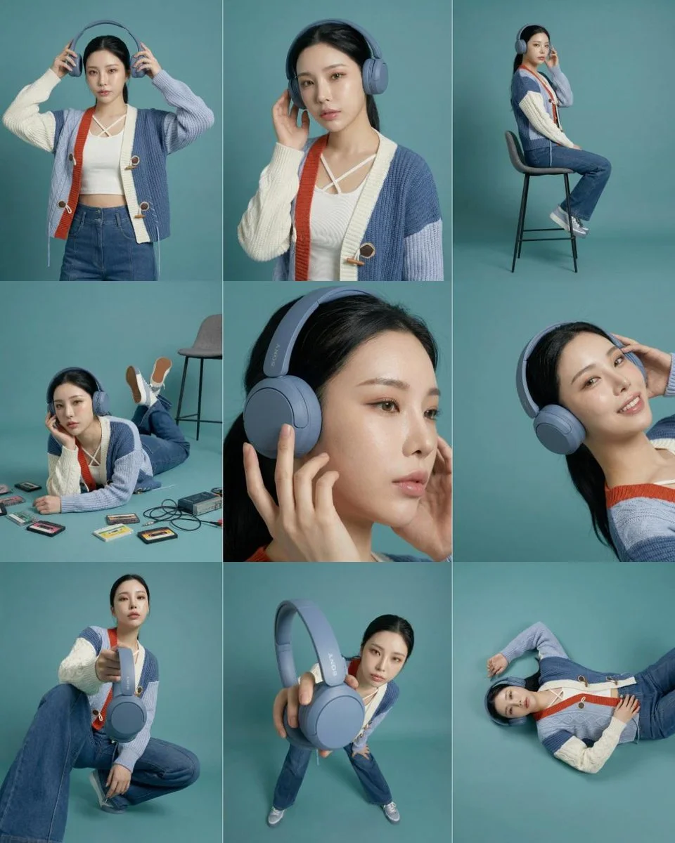 Gemini Nano Banana Pro Headphones in a 3x3 Editorial Grid