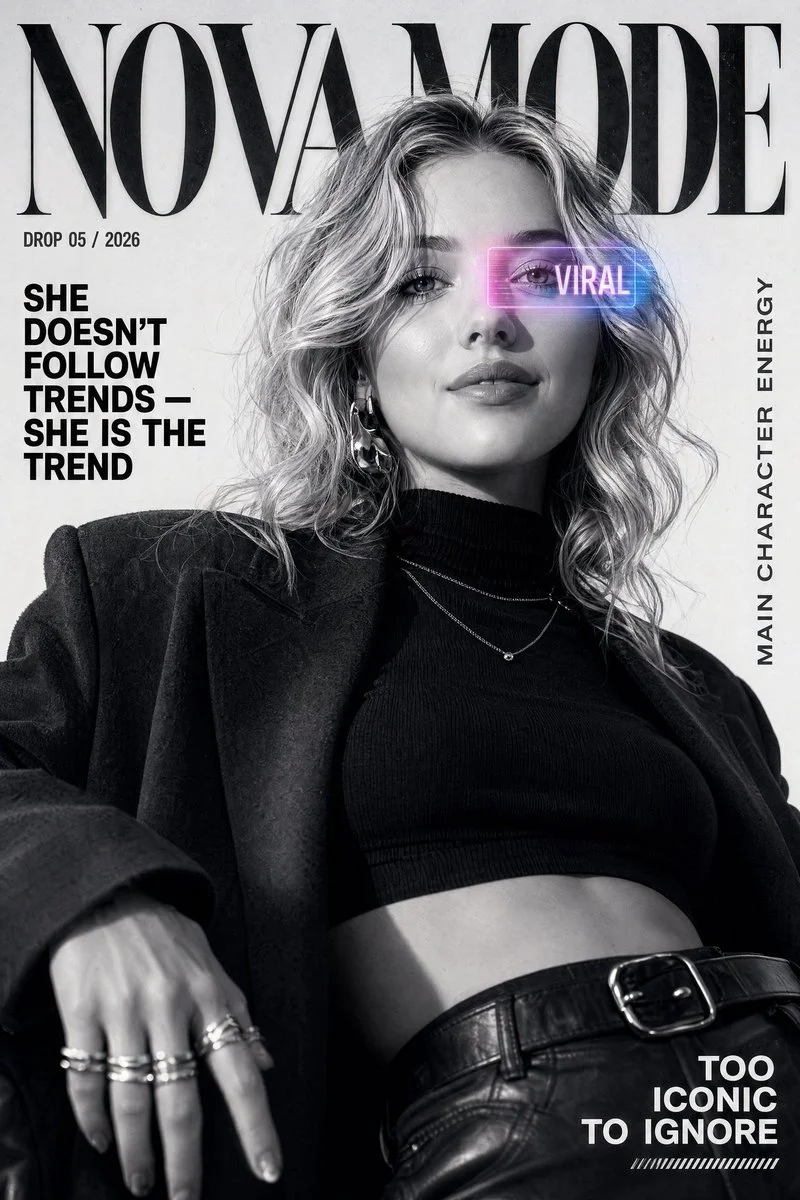 Gen Z Luxury Editorial in Bold Black and White