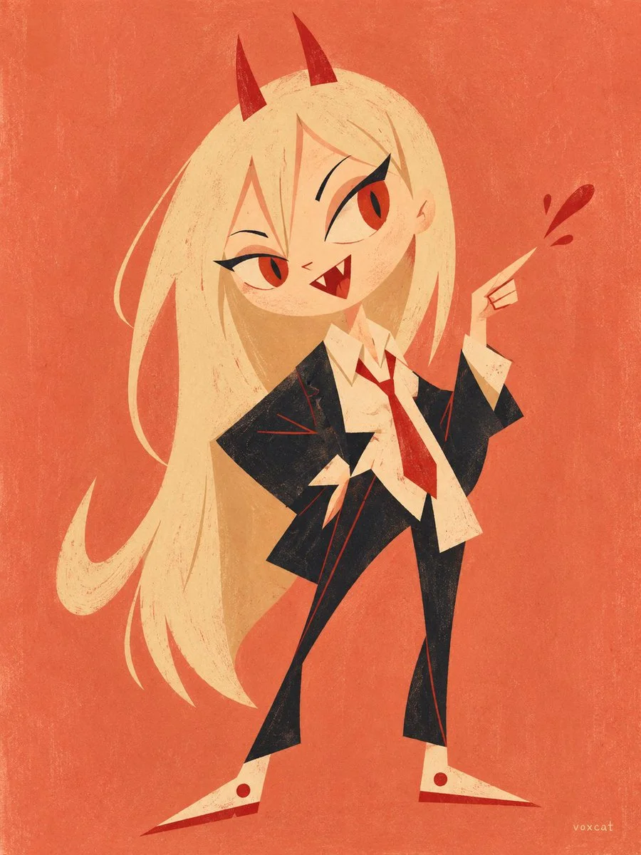 Geometric anime heroes reborn in 1950s UPA animation style