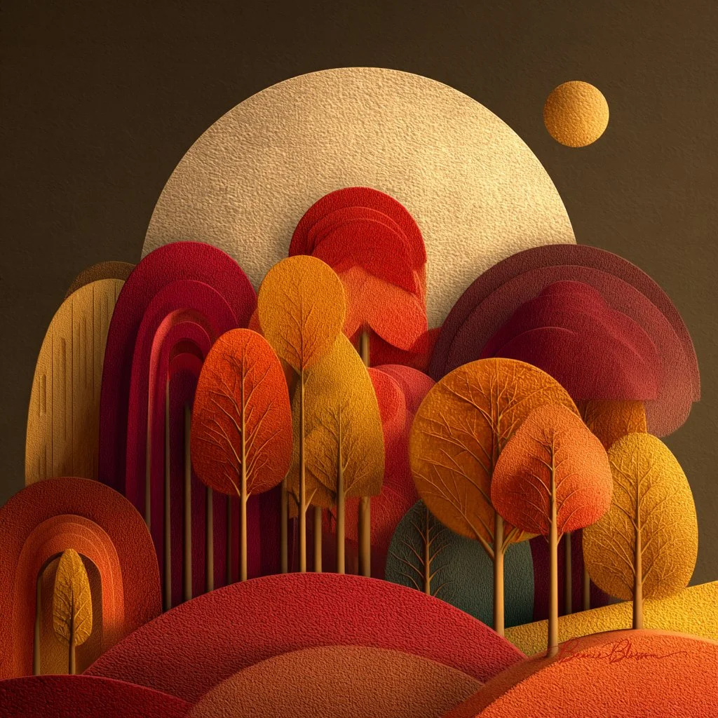 Geometric Autumn: Nature's Artistry in Bold Colors