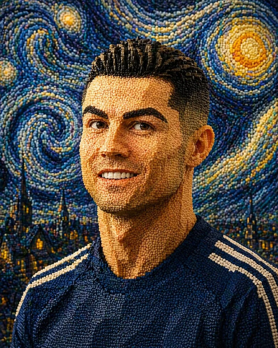 Geometric Dreamscape: A Handcrafted 3D Caricature