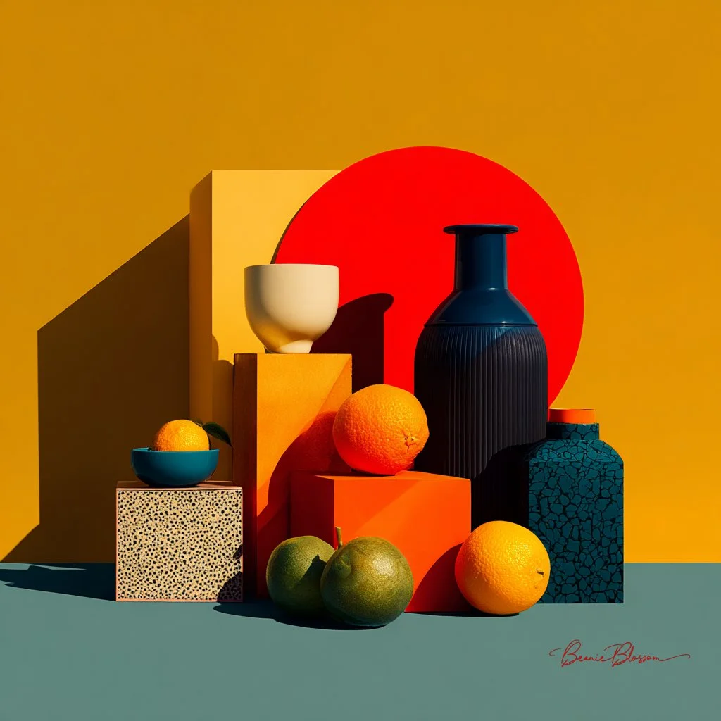 Geometric Harmony: Bold Shapes in Modern Graphic Style