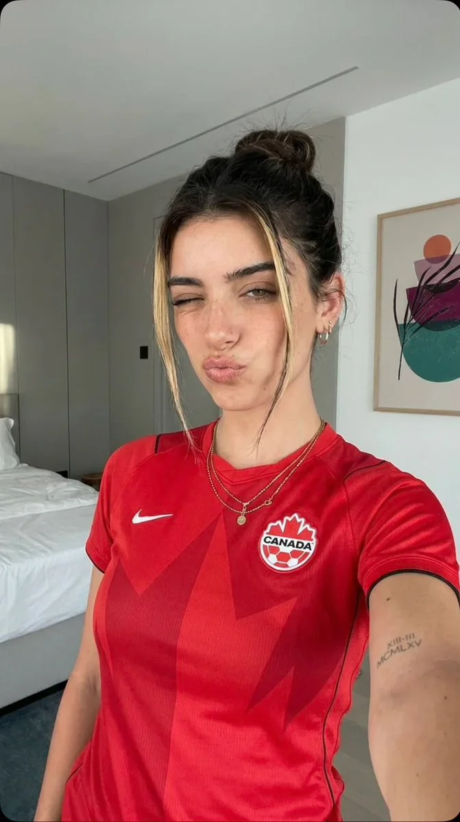 Germany fan Camila captures excited match day selfie in stadium