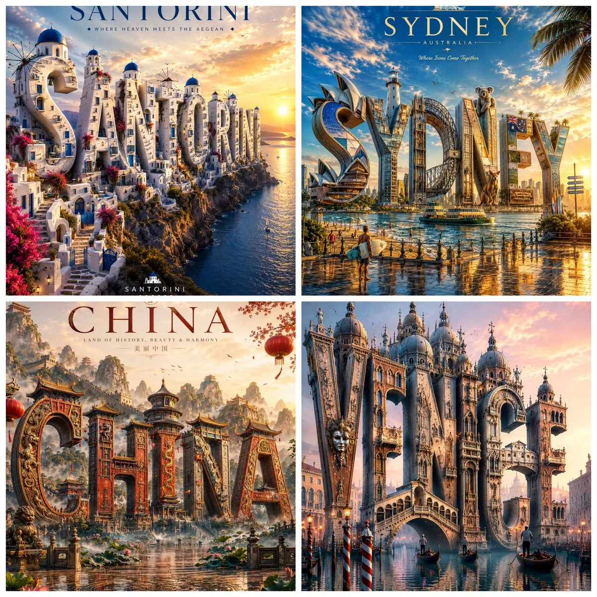 Giant Paris landmarks form each letter in a cinematic poster