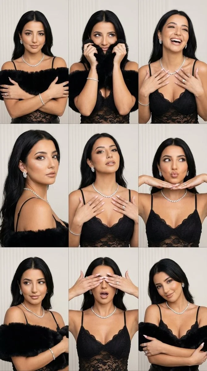 Glamorous Portraits: A Luxe Contact Sheet Experience