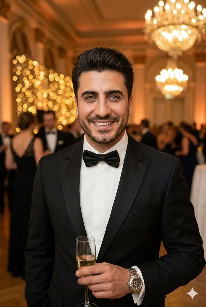 Glamour and Charisma at a Grand Gala