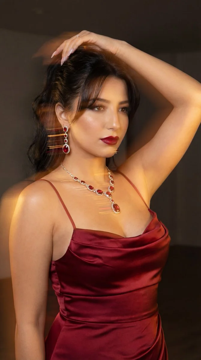 Glamour in Red: A Cinematic Portrait