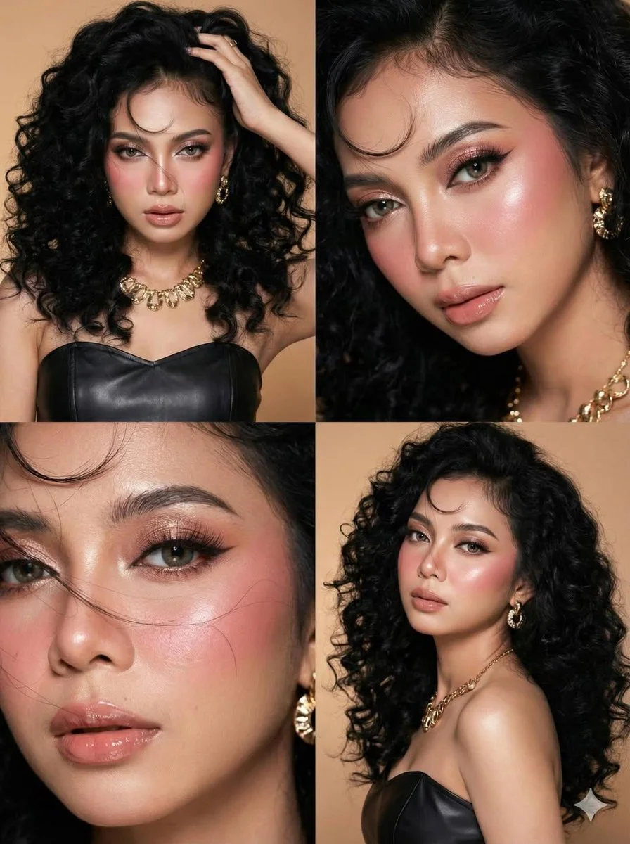 Glamour Unleashed: A Multi-Frame Fashion Portrait