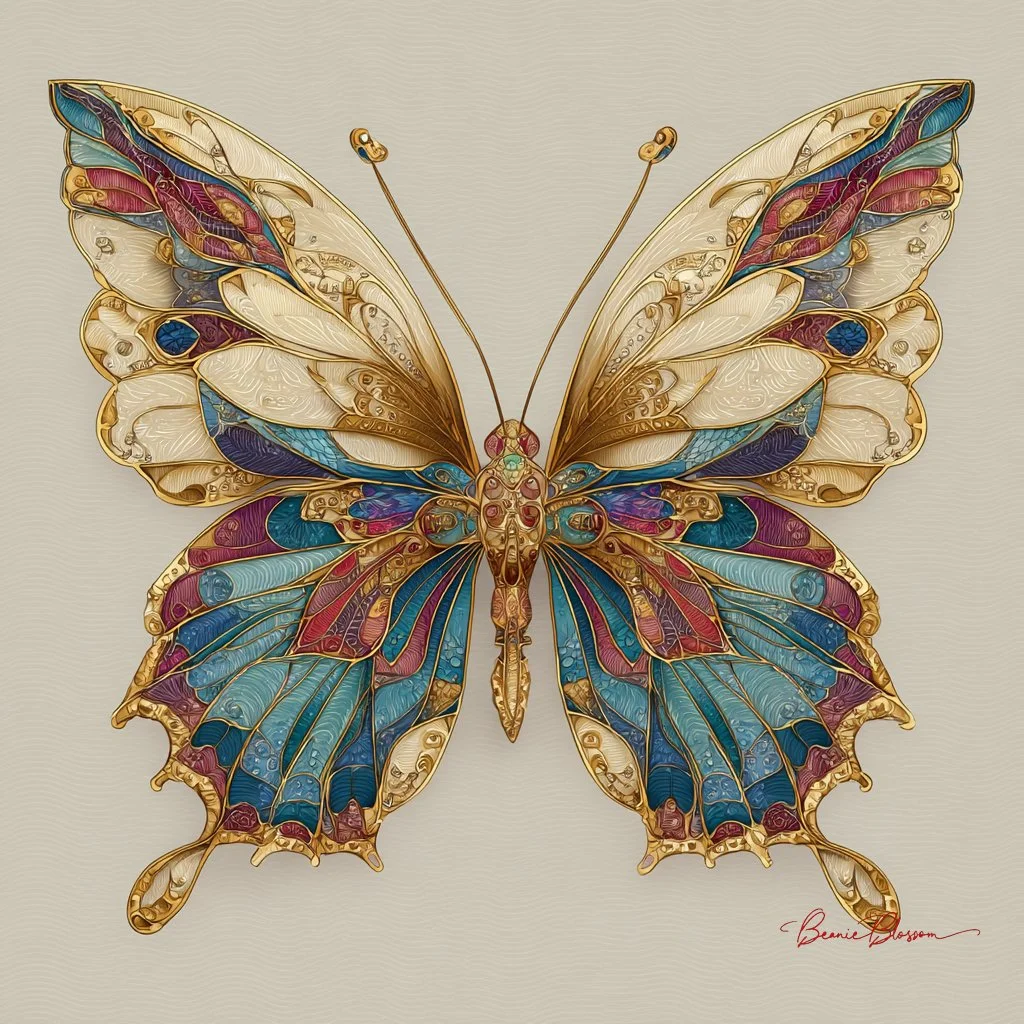 Gleaming Elegance: A Butterfly's Golden Dance
